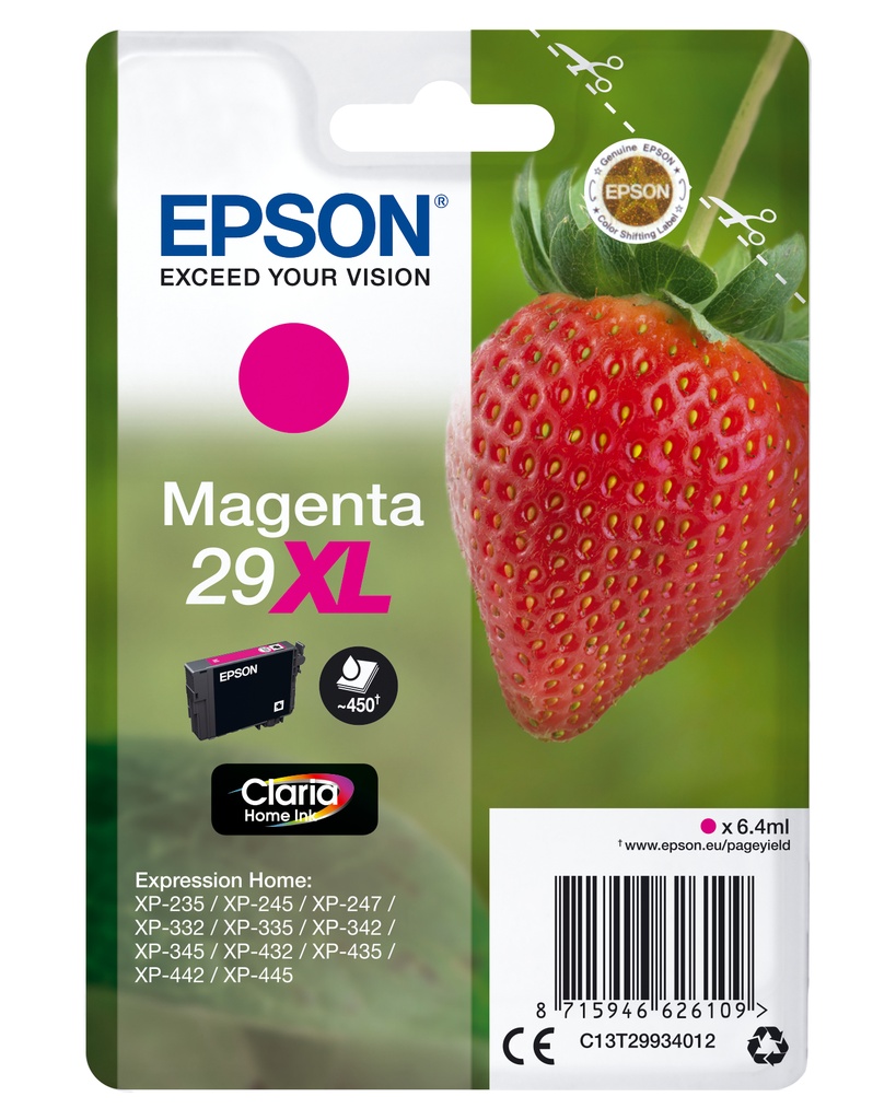 EPSON - CONSUMIBLES TINTA CLARIA 29 MAGENTA XL BL (Ref.C13T29934022)