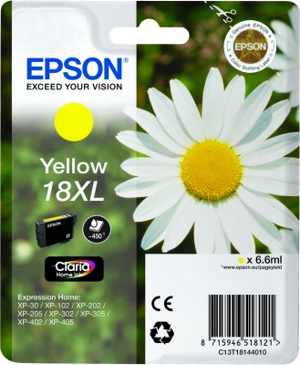EPSON - Expression Home XP-102/205/305/405 Cartucho Amarillo Alta capacidad (Radiofrecuencia) (Ref.C13T18144020)