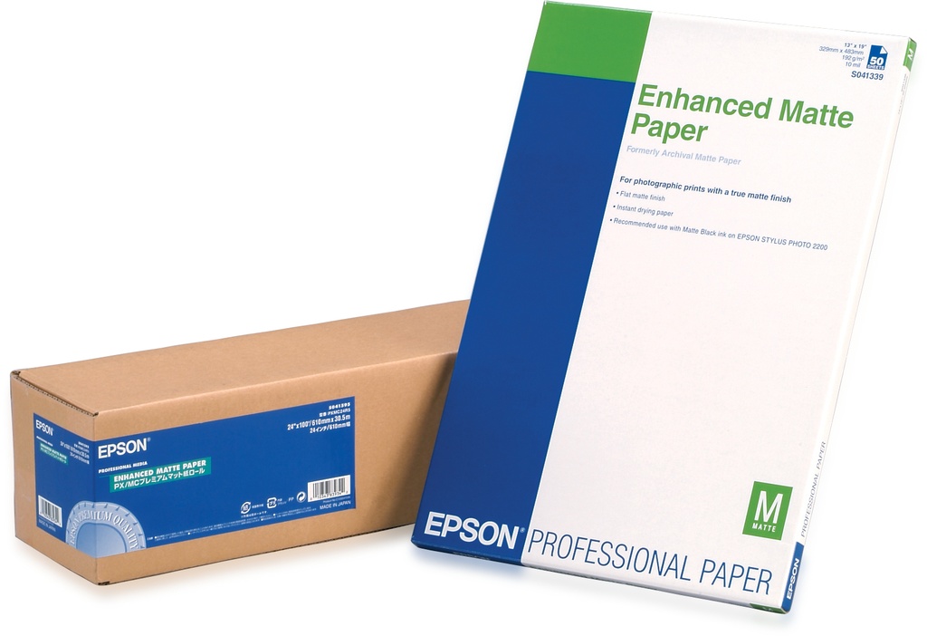 EPSON - GF Papel Enhanced Matte, 24 x 30,5m, 194g/m2 (Ref.C13S041595)