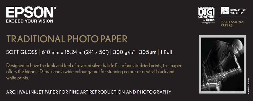 EPSON - GF papel Photo Traditional 24 x 15,2m - 300 g/m2 (Ref.C13S045055)