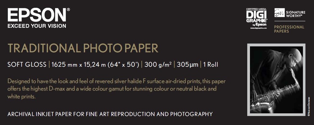 EPSON - GF papel Photo Traditional 64 x 15,2m - 300 g/m2 (Ref.C13S045107)