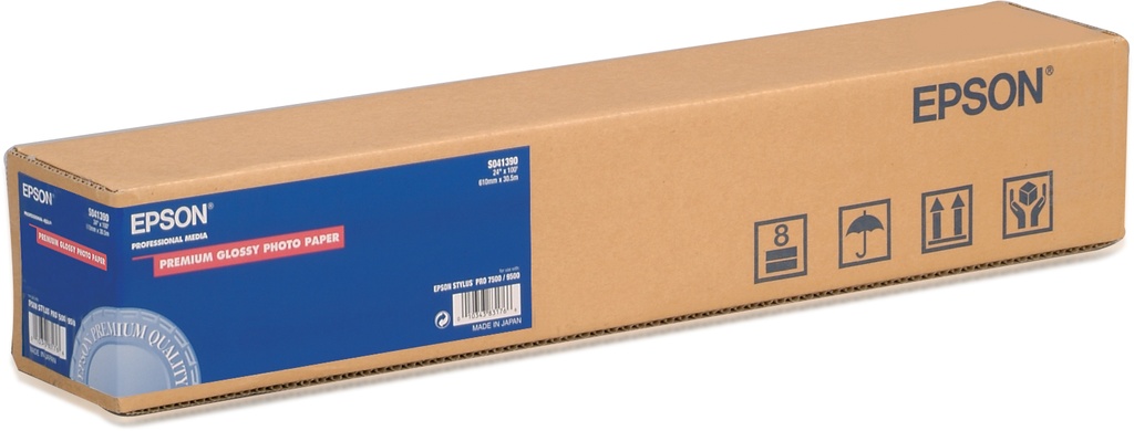 EPSON - ROLLO DE PREMIUM GLOSSY PHOTO PAPER, 24" X 30,5 M DE LONGITUD, 166 G/M² (Ref.S041390)