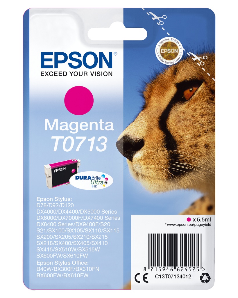 EPSON - Stylus D-78/92/120/DX-4000/5000/6000/7000F Cartucho Magenta (Radiofrecuencia+acousticmagnetic) (Ref.C13T07134022)