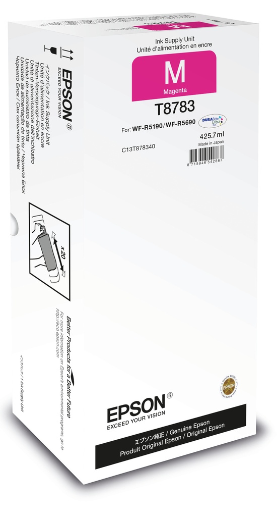 EPSON - Supply unit XXL Magenta 50000p WF-R5xxx (Ref.C13T878340)