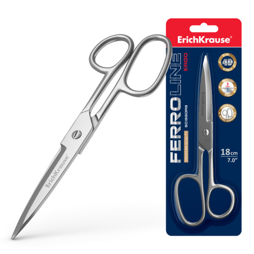 ERICH KRAUSE - BLÍSTER TIJERAS FERRO 18 CM (Ref.14852)