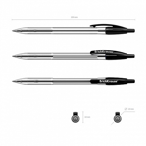 ERICH KRAUSE - BOLÍGRAFO AUTOMÁTICO R-301 CLASSIC MATIC 1.0, TINTA COLOR: NEGRO (Ref.38510)