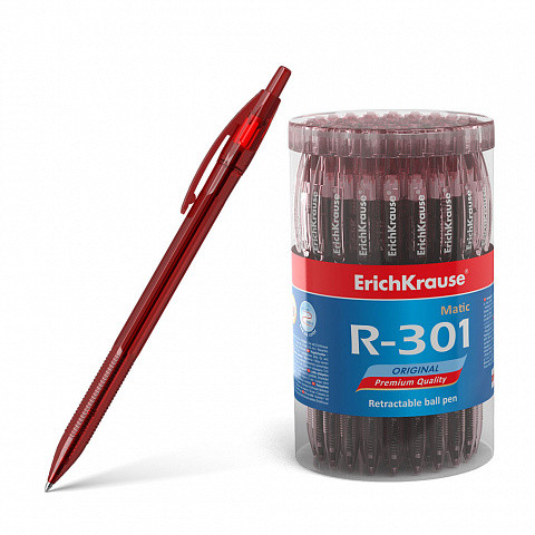 ERICH KRAUSE - BOLÍGRAFO DE BOLA AUTOMÁTICO R-301 ORIGINAL MATIC 0.7, COLOR DE LA TINTA: ROJO (Ref.46766)