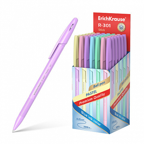 ERICH KRAUSE - BOLÍGRAFO DE BOLA R-301 PASTEL STICK 0.7, COLOR DE LA TINTA AZUL (Ref.55387)