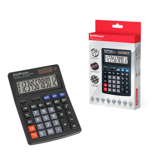 ERICH KRAUSE - CALCULADORA DE SOBREMESA 12-DIGIT DC-4512 (Ref.54512)
