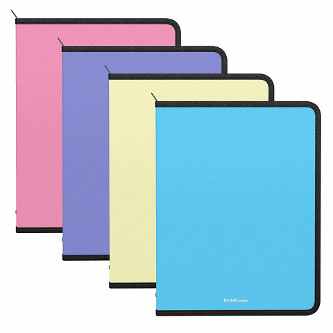 ERICH KRAUSE - CARPETA POLIPROPILENO CON CREMALLERA MATT PASTEL A4 COLORES SURTIDOS (Ref.50356)