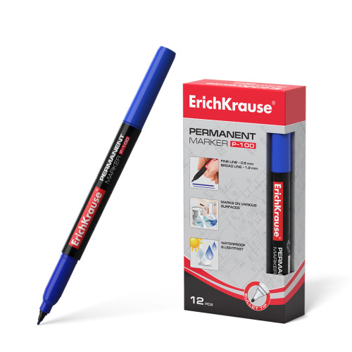 ERICH KRAUSE - MARCADOR PERMANENTE P-100 AZUL (Ref.12842)