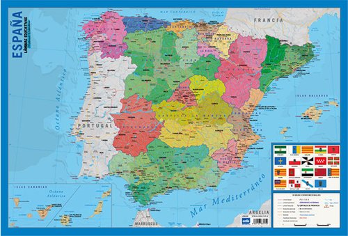ERIK - LAMINA ESCOLAR PVC 40x59,5 DIDACTICA MAPA DE ESPAÑA (Ref.LPE266)