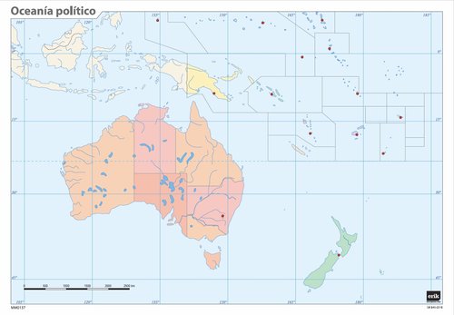 ERIK - MAPA MUDO COLOR POLITICO OCEANIA (Ref.MM0137)