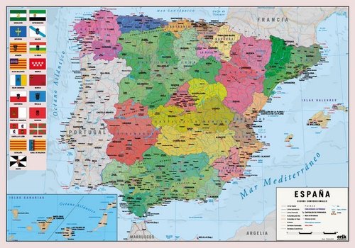ERIK - VADE SOBREMESA ESCOLAR 35x49 MAPA DE ESPAÑA (Ref.TSEH295)