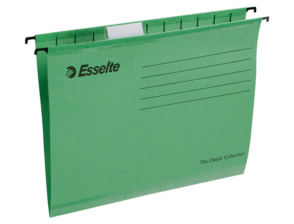 ESSELTE - CARPETA COLGANTE CLASSIC 210GR LOMO V ACCESO SUPERIOR A4 KRAFT COLOR VERDE (Ref.90318)
