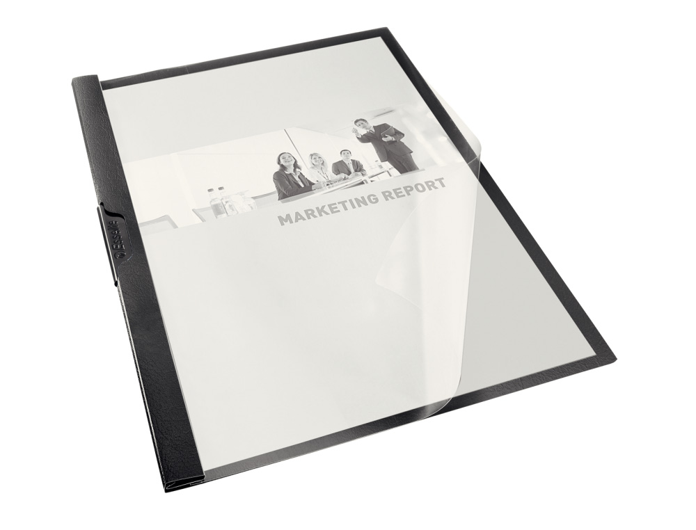 ESSELTE - DOSSIER CLIP PVC CLIP FILE A4 pinza METAL 60h NEGRO (Ref.563800)