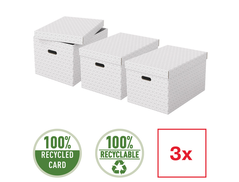 ESSELTE - PACK 3 CAJAS BLANCAS 510X355X305MM (Ref.628286)