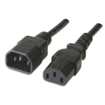 EWENT - EW-190200-020-N-P cable de transmisión Negro 1,8 m C14 acoplador C13 acoplador (Ref.EC1913)