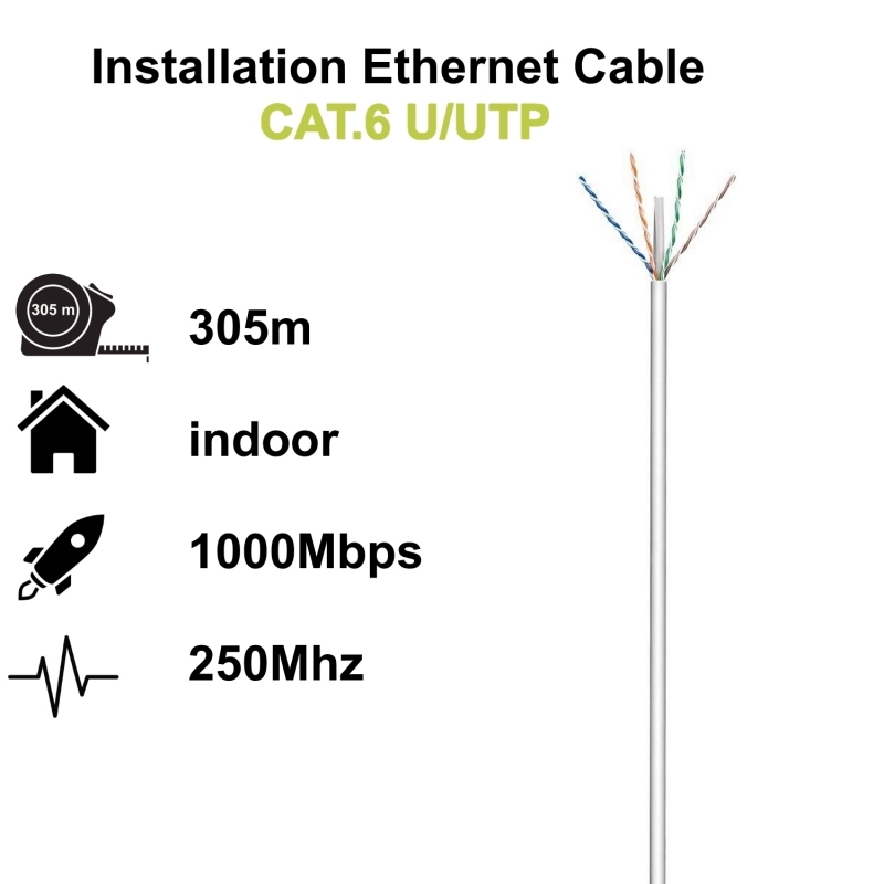 EWENT - cable de red Gris 305 m Cat6 U/UTP (UTP) (Ref.IM1217)