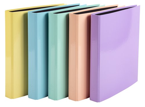 EXACOMPTA - CARPETA de ANILLAS AQUAREL CARTON FORRADO A4 4 an.REDONDA 25mm SURTIDO (5 col.) (Ref.51560E)