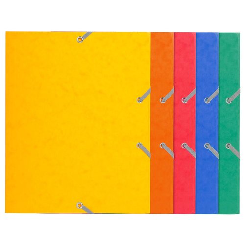 EXACOMPTA - CARPETA de GOMAS y SOLAPAS CARTON A5 SURTIDO (5 col.) (Ref.55200E)