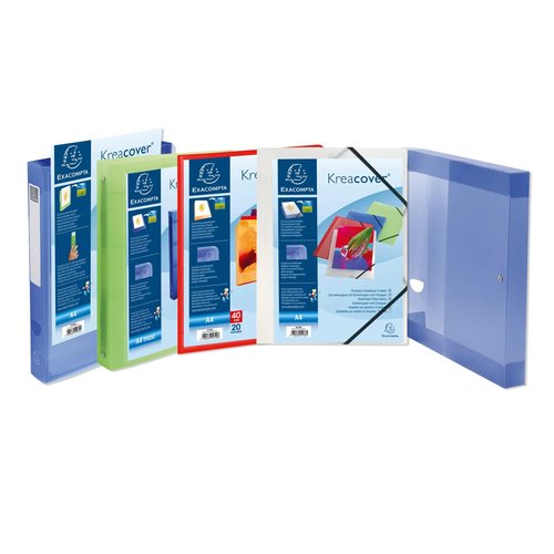 EXACOMPTA - CARPETA de GOMAS y SOLAPAS KREACOVER PP TRANSLUCIDO A4 BLANCO (Ref.55188E)