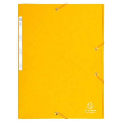 EXACOMPTA - CARPETA de GOMAS y SOLAPAS MAXI CARTON A4 con ETIQUETA AMARILLO (Ref.17106H)