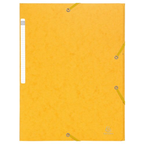 EXACOMPTA - CARPETA de GOMAS y SOLAPAS MAXI CARTON GOFRADO A4 con ETIQUETA AMARILLO (Ref.55959E)