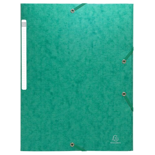 EXACOMPTA - CARPETA de GOMAS y SOLAPAS MAXI CARTON GOFRADO A4 con ETIQUETA VERDE (Ref.55953E)