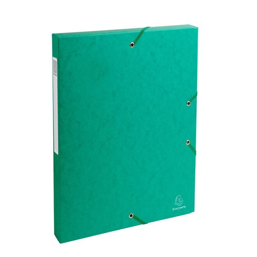 EXACOMPTA - CARPETA de PROYECTOS EXABOX CARTULINA LUSTRADA NATURE FUTURE A4+ GOMAS 2,5 cm VERDE (Ref.50303E)