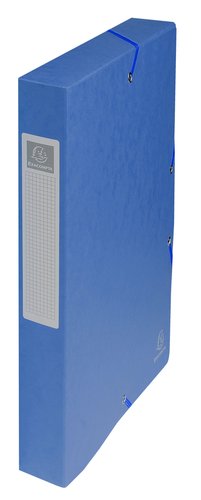 EXACOMPTA - CARPETA de PROYECTOS EXABOX CARTULINA LUSTRADA NATURE FUTURE A4+ GOMAS 4 cm AZUL (Ref.50402E)