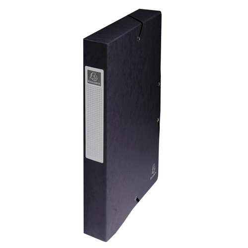 EXACOMPTA - CARPETA de PROYECTOS EXABOX CARTULINA LUSTRADA NATURE FUTURE A4+ GOMAS 4 cm NEGRO (Ref.50401E)