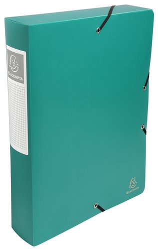EXACOMPTA - CARPETA de PROYECTOS EXABOX PP LISO OPACO A4 GOMAS 6 cm VERDE (Ref.59883E)