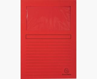 EXACOMPTA - SUBCARPETA FOREVER CON VENTANA ROJO 120GR -100U- (Ref.50105E)