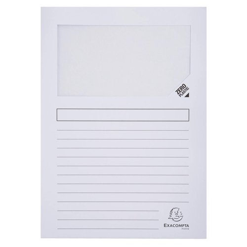 EXACOMPTA - SUBCARPETA FOREVER VENTANA 120g A4 BLANCO PAQUETE de 25 (Ref.50270E)