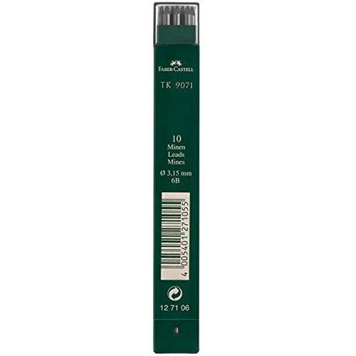 FABER CASTELL - ESTUCHE DE 10 MINAS TK 9071 GRAFITO 3,15MM DUREZA 6B (Ref.127106)
