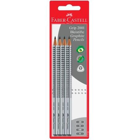 FABER CASTELL - FABER- CASTELL LÁPIZ GRIP GRAFITO MOD. 2001 GRIS -BLISTER 4U- (Ref.117198)