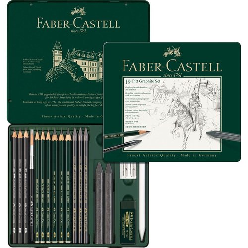 FABER CASTELL - SET PITT GRAFITO ESTUCHE DE METAL -19U- (Ref.112973)