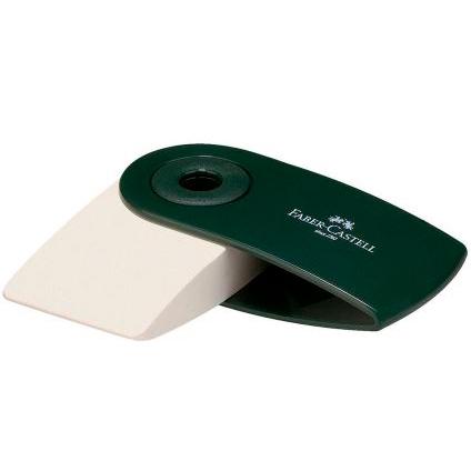 FABER CASTELL - GOMA DE BORRAR SLEEVE CON FUNDA VERDE -EXPOSITOR 12U- (Ref.182402)