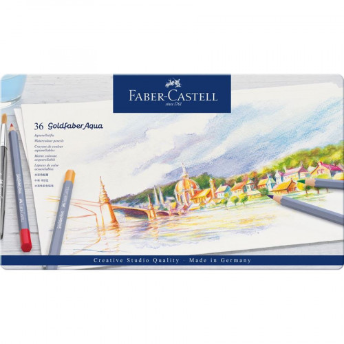 FABER CASTELL - LAPIZ ACUARELABLES GOLDFABER AQUA 1146 estuche de METAL de 36 (Ref.114636)