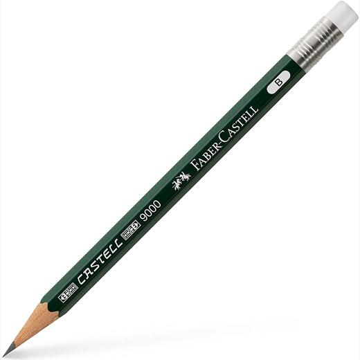 FABER CASTELL - LÁPIZ CORTO CON GOMA PARA RECAMBIO 9000 B (Ref.119038)