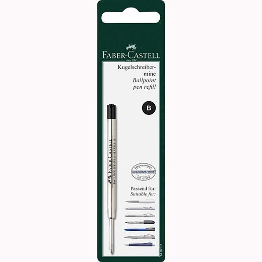FABER CASTELL - RECAMBIO PARA BOLÍGRAFO GRAN CAPACIDAD B NEGRO EN BLISTER (Ref.148787)