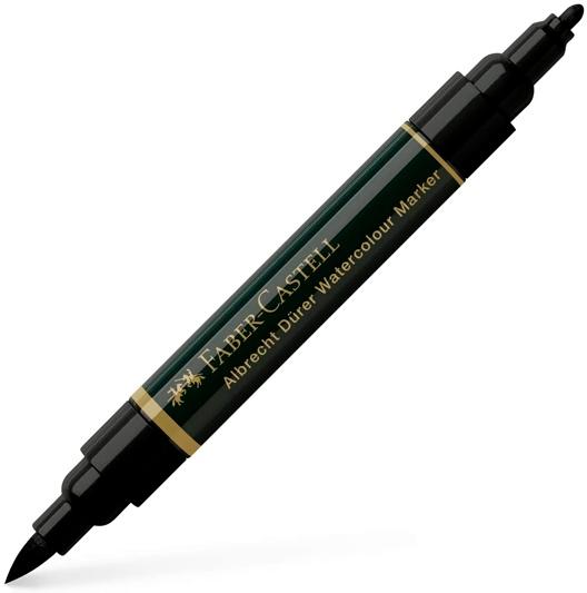 FABER CASTELL - ROTULADOR DOBLE PUNTA FIBRA/PINCEL ALBRECHT DÜRER WATERCOLOUR MARKER NEGRO -4U- (Ref.160499)