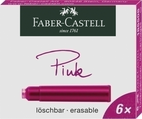 FABER CASTELL - TINTA ESTILOGRAFICA CAJA 6 CARTUCHOS ROSA (Ref.185508)