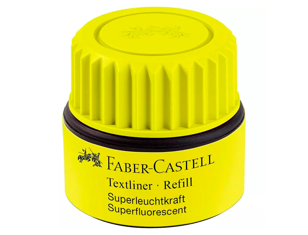 FABER CASTELL - TINTA ROTULADOR TEXTLINER FLUORESCENTE 1549 CON SISTEMA CAPILAR COLOR AMARILLO FRASCO DE 30 ML (Ref.154907)
