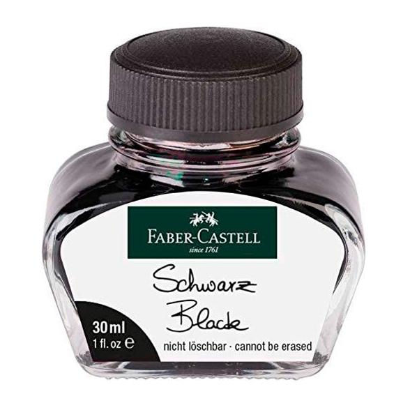 FABER CASTELL - TINTERO 30ML TINTA REAL BORRABLE NEGRO (Ref.149854)