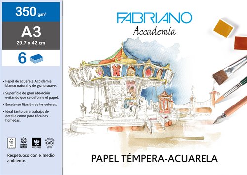 FABRIANO - LAMINAS ACUARELA A3+ BOLSA DE 6 (Ref.74233261)