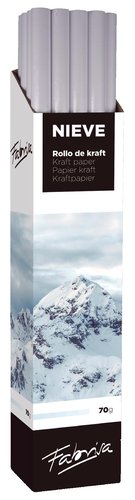 FABRISA - PAPEL de EMBALAR KRAFT ROLLO 1x3 BLANCO EXPOSITOR DE 30 (Ref.16740)
