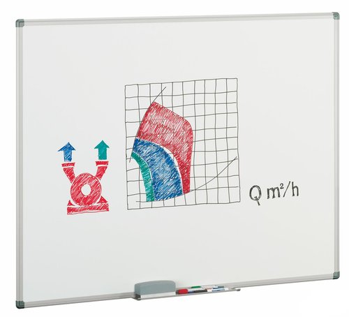 FAIBO - PIZARRA BLANCA ESTRATIFICADA MARCO ALUMINIO 122x200 cm con CAJETIN de 40 cm (Ref.11-5)