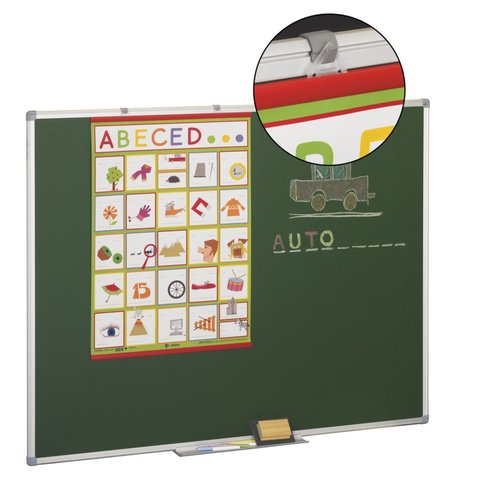 FAIBO - PIZARRA VERDE MARCO ALUMINIO 122x100 cm con CAJETIN de 40 cm (Ref.11V-3)